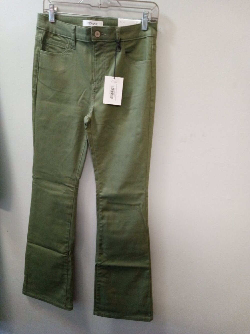 Zenana Olive Green flared leg Pants-omg568